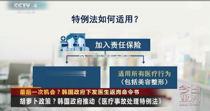 因为韩国医生闹罢工，尹卡卡除了给医生下达了限时返工令的大棒政策还给了医生团体一根
