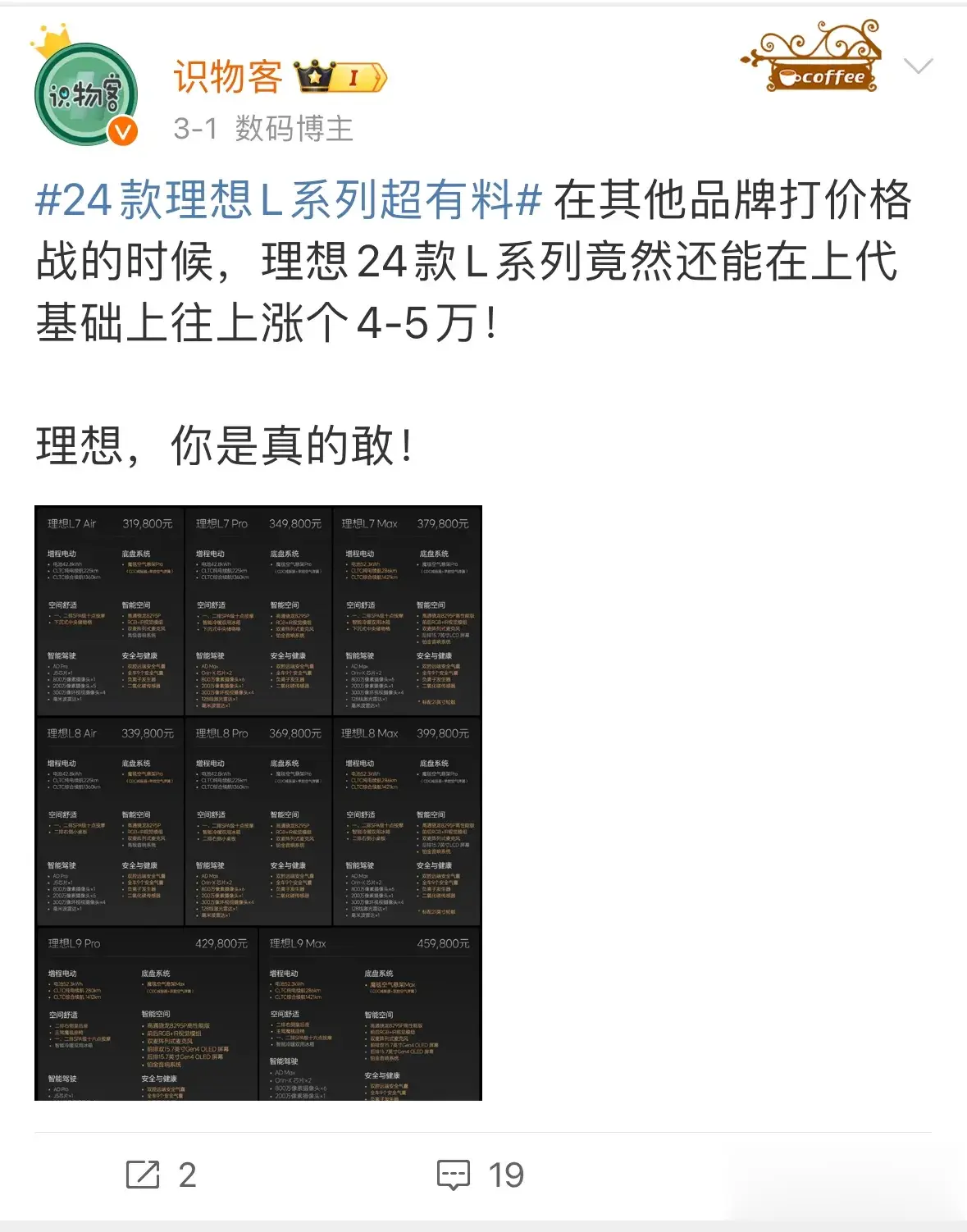 #理想降价#理想L系列刚发布的时候，就对理想的涨价价格操作挺迷惑的，这一看就是典