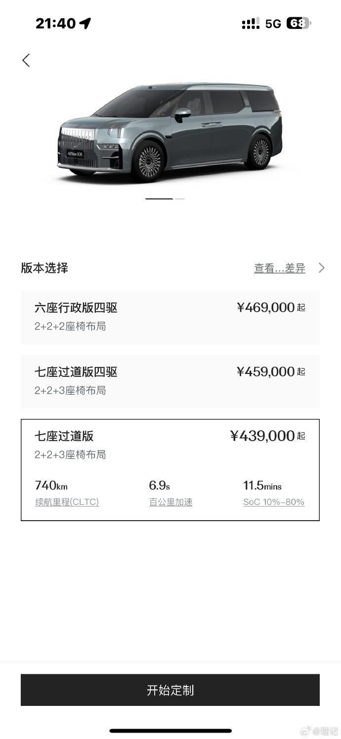 全新极氪009的价格属于什么情况呢？你可以理解为009的最高配比理想mega的加