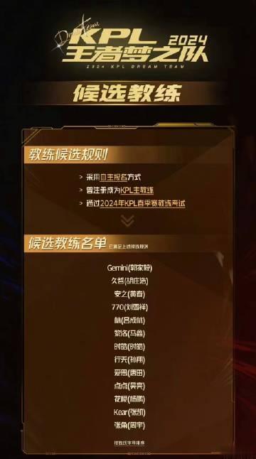2024梦之队候选教练名单里看到了葛大爷又能看到Gemini教练上赛场了吗！！#