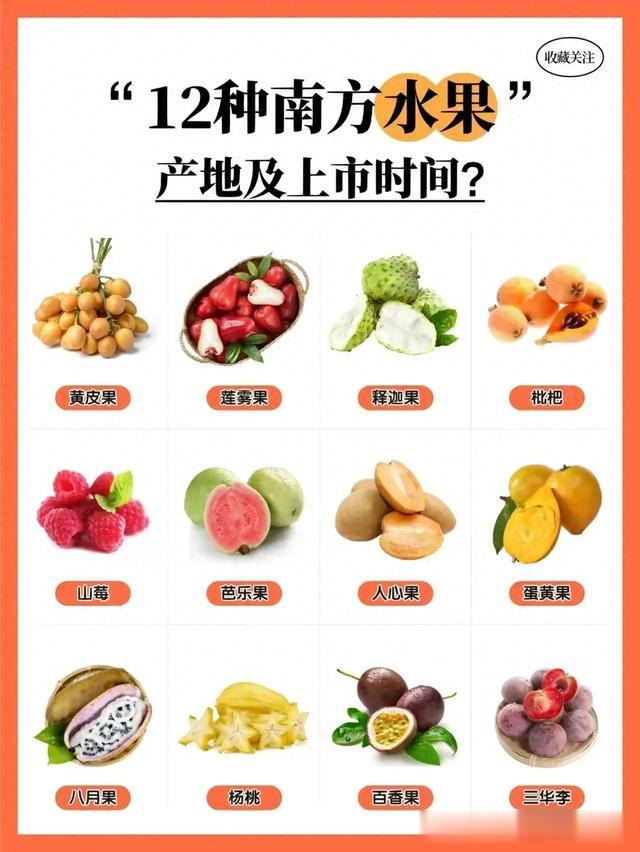 你们了解自己爱吃的水果是来自哪里产的吗，12种南方水果产地以及上市时间来啦，有你