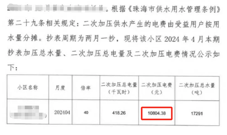 各地的高层住宅的二次加压电费是怎么计算的？坐标广东珠海，电费418.26度，电费