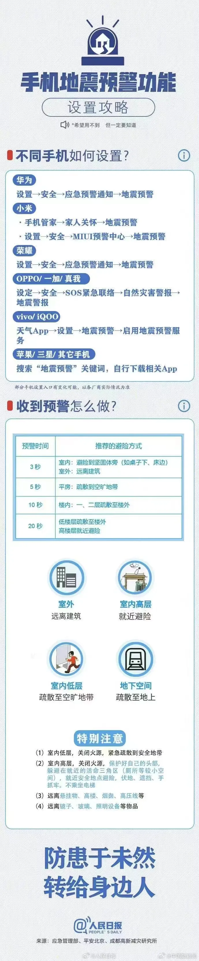 建议大家可以打开#手机设置地震预警不同手机如何设置地震预警功能？收到地震预警该怎
