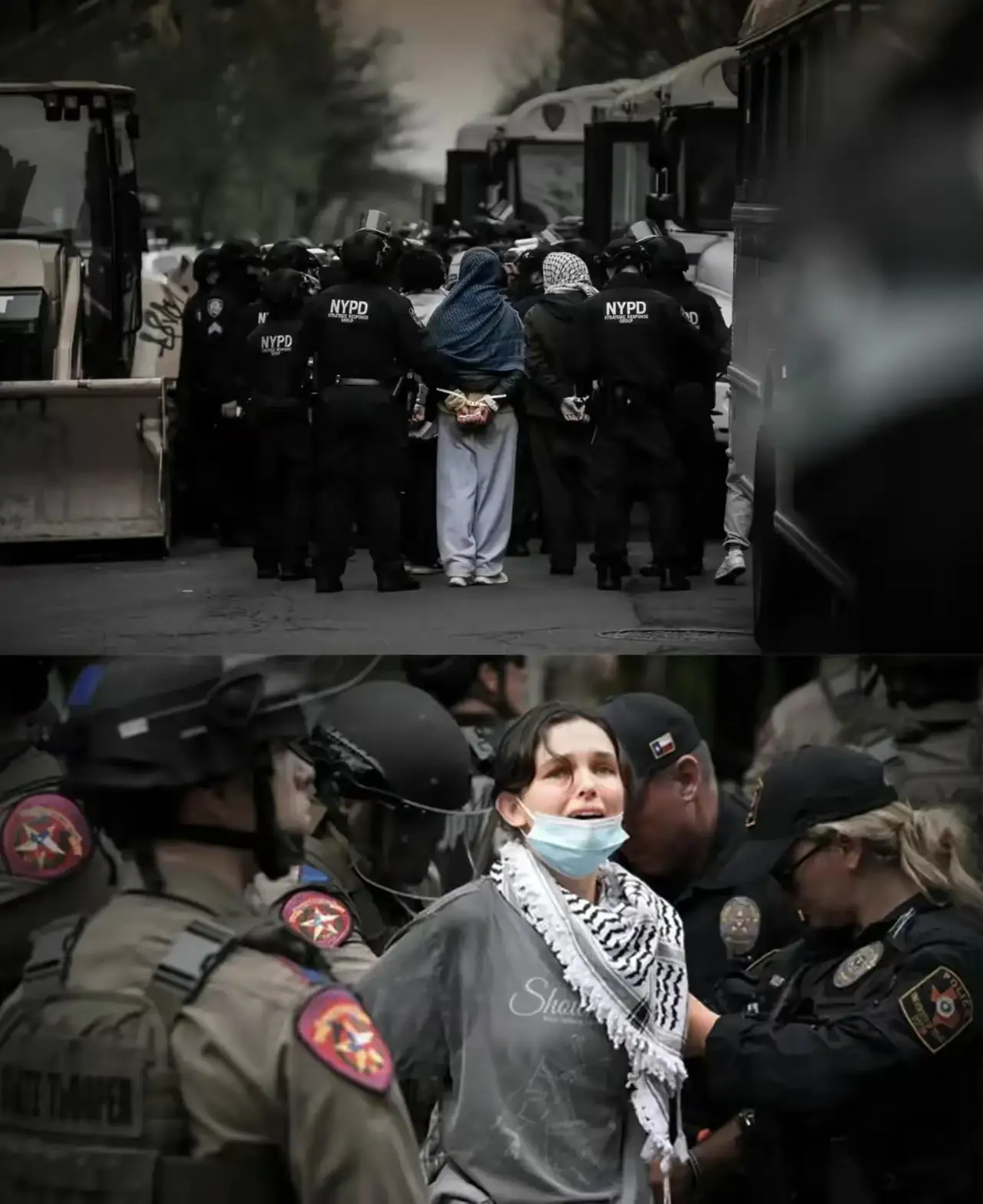 这就是美国的民主，面对学生的抗议，选择暴力执法！<!--{img:0}-->