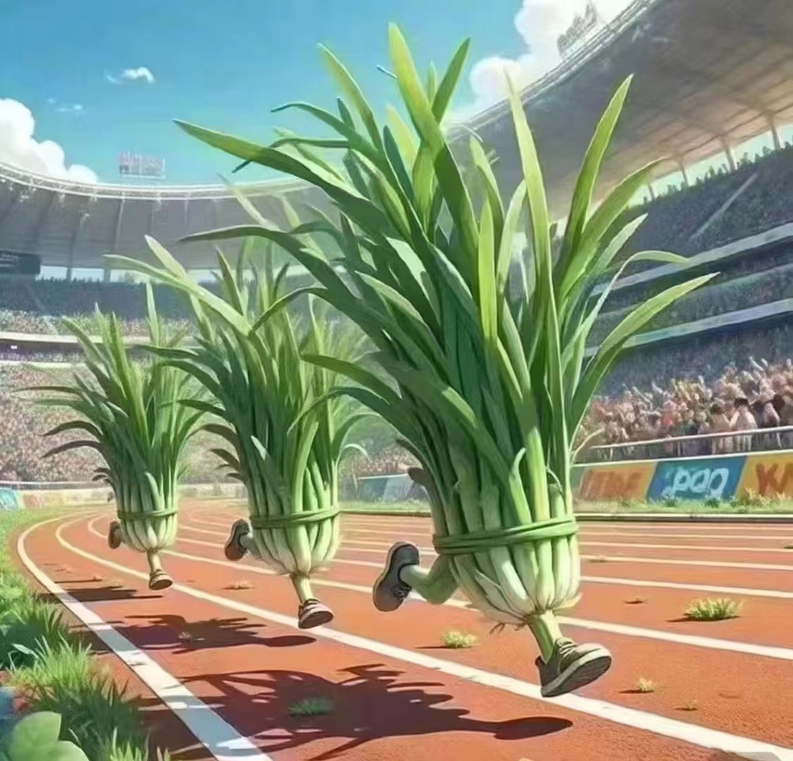 这是人工智能合成图，我估计关键词应该是韭菜跑步进场！