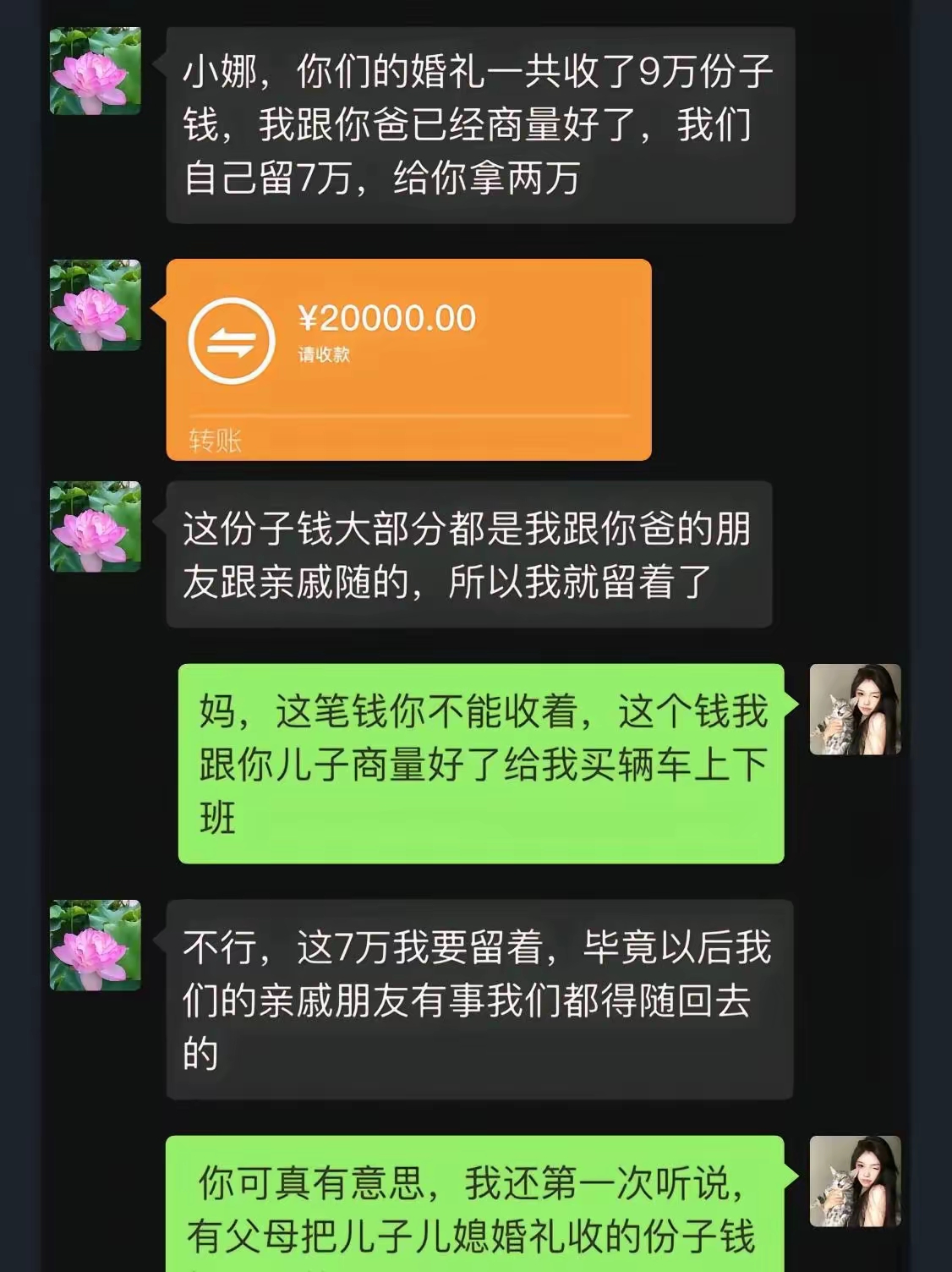 这个钱就该父母收，因为父母还要随礼，礼尚往来，这个钱跟孩子无关，孩子的朋友份子钱，要给孩子，孩子也是礼尚往来。