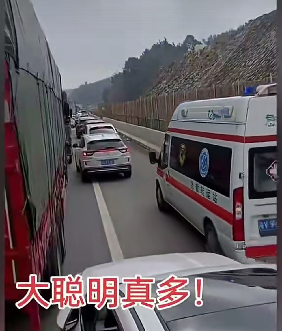 占用应急车道，应该吊销驾驶证，五年不能考，并罚款3000，现在处罚太轻，所以才没人害怕。