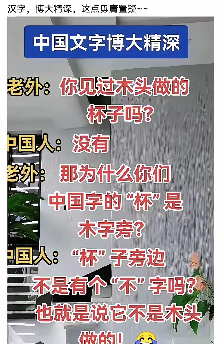 其实，这才是古人的盃。不过外国人学汉字，确实难。