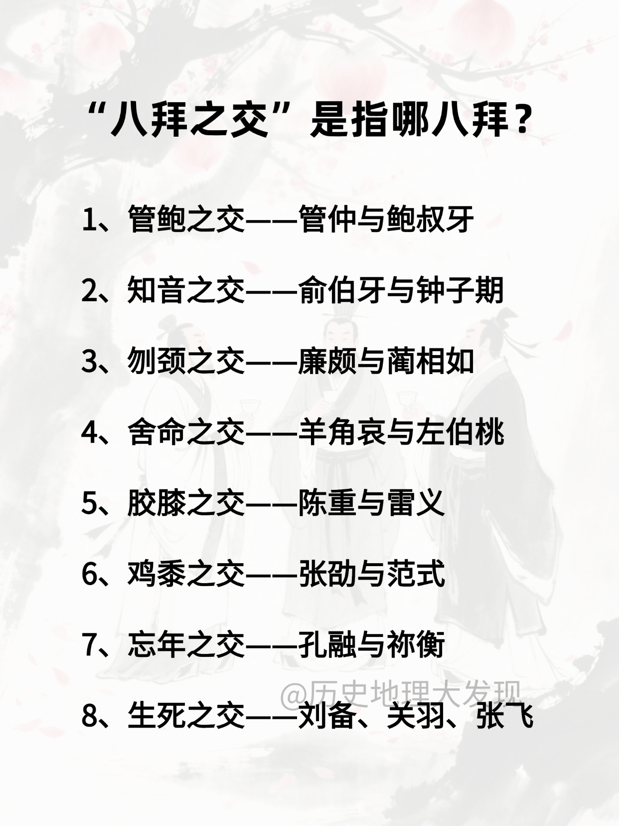 八拜之交是指哪八拜？