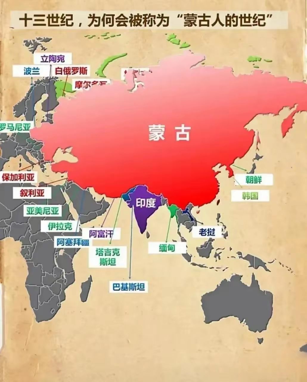 人类历史上领土最大帝国。