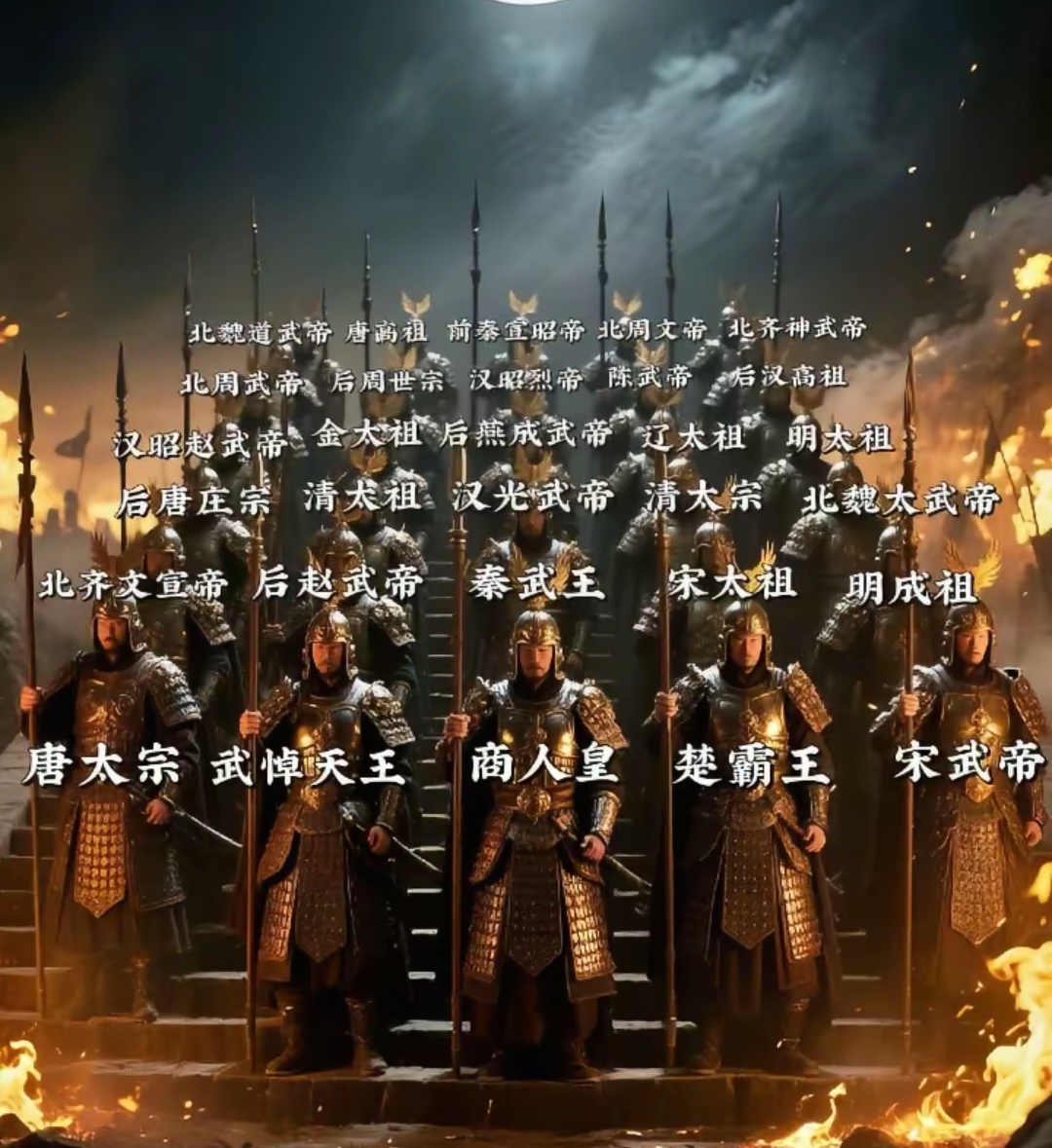华夏帝王武力值排名前三十。