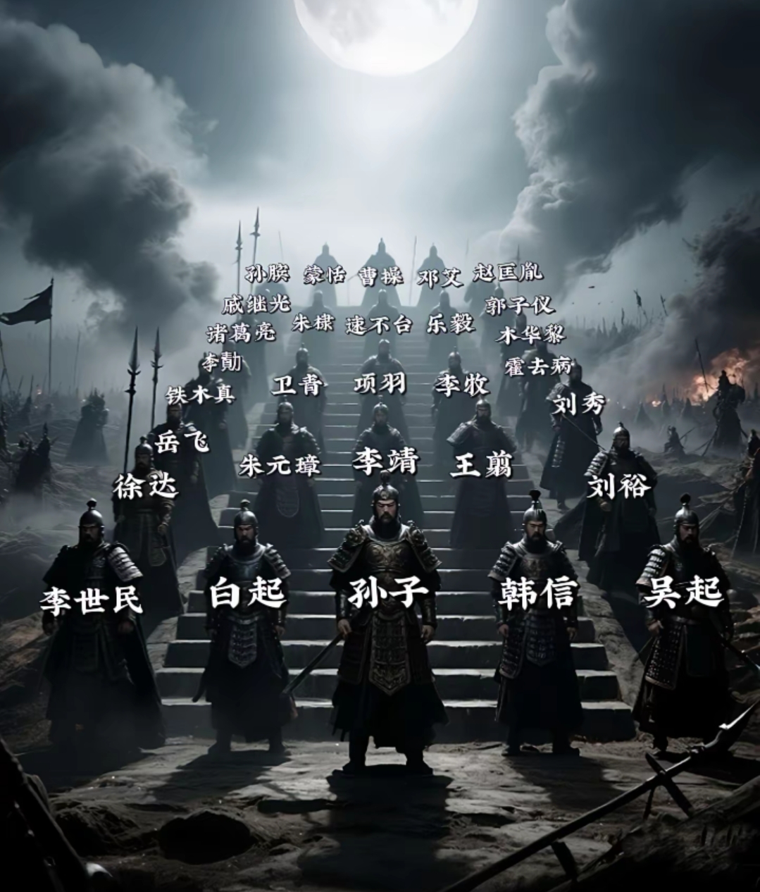 华夏历史上统帅实力排行。
