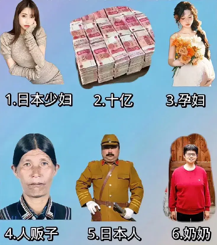 假如突然来台风了，必须立马撤离，
图中六项你只能带走四项，你会怎么选？