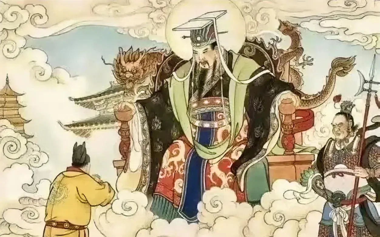民间传说，宋太祖赵匡胤烛影斧声，被赵光义下毒而死，万里江山被赵光义夺去。

他一缕冤魂直冲天庭南天门，玉帝正在摆蟠桃大会，见有人喊冤，叫神官带到金殿问明情况，玉帝大怒，命赤须龙下凡扰乱宋室江山，赤须龙