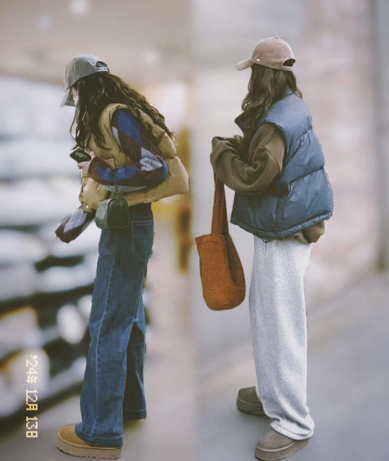 聪明的女生每天都会认真打扮自己呀，不仅能够提升形象气质，心情也会变得很好！
彩色拼接的菱形格纹的针织衫搭配牛仔裤，减龄又颇具校园感的组合上身就很出彩，天冷后随意搭配一件纯色外套不出错。
咖色的皮毛一体