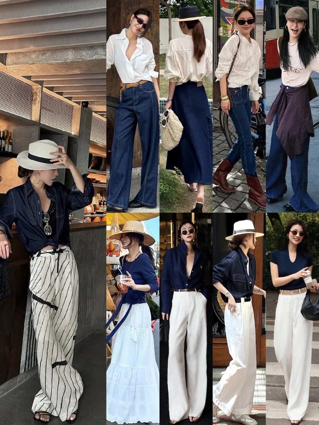 大女人时髦风，太高级了！
30+的女人可以多尝试优雅风的穿搭，经典的白衬衫搭配一条宽松阔腿裤，帅气洒脱又干练，通勤上班很高级。
长裙更优雅，真丝雪纺的的光泽感材质优雅又充满了女人味，混搭硬朗的西服干练