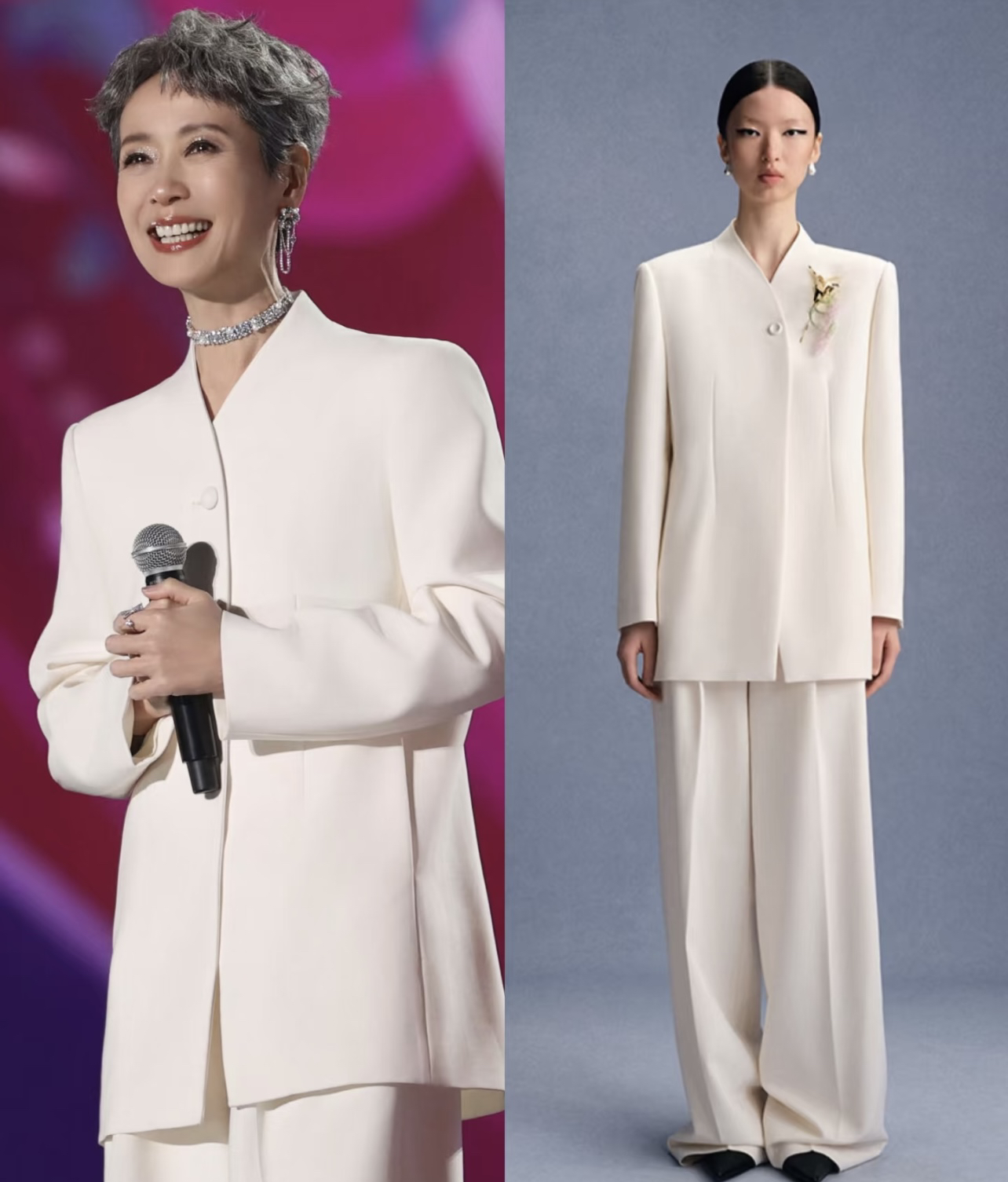 叶童的气质绝了，同样的衣服穿在她身上，比模特还要好看，气场一点不输！