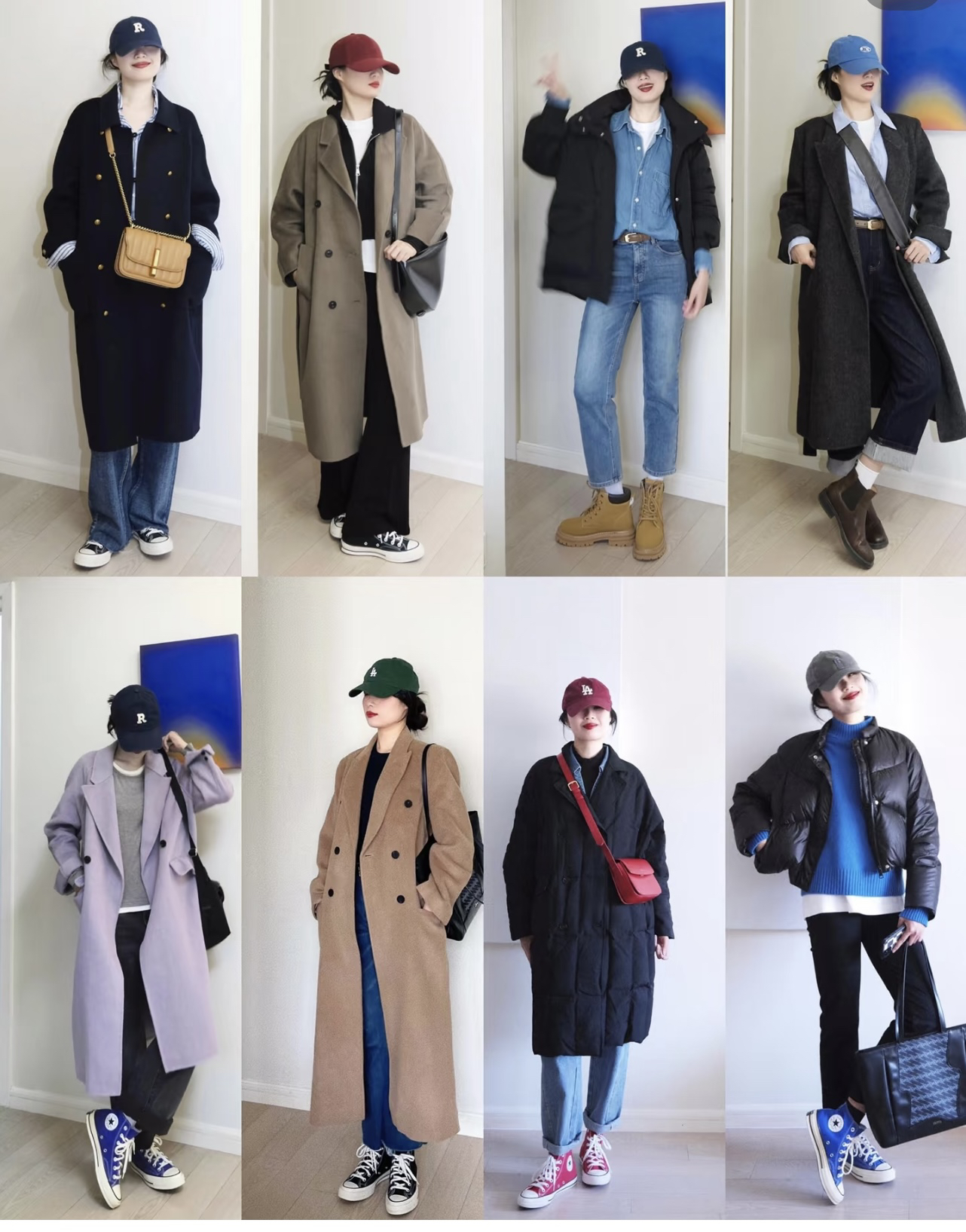 冬季穿搭还是“亮”一些更洋气！
冬天大家更偏爱深色系的衣服，但其实彩色才更能够提升时尚感。
当然不需要大面积的彩色，像博主一样选择一些亮色的帽子、包包、鞋子就能够达到穿衣时尚又低调大方的效果。
比如穿
