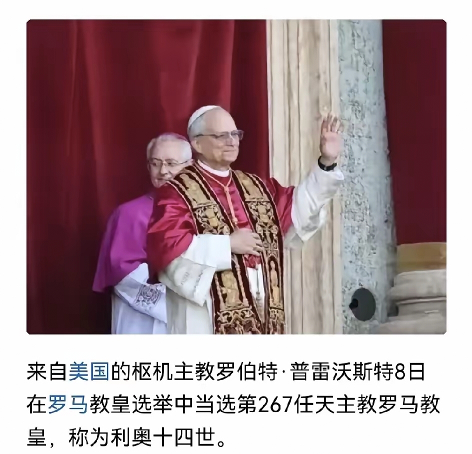 这教皇动作选的有点快啊，白天还在冒黑烟呢，半夜就出结果了，美国人当教皇，上任以后对欧洲大规模绿化问题会不会选择对伊斯兰采取强硬的态度，毕竟欧洲才是天主教的根据地，根据地都被挖墙角不保了，任何教派都不会