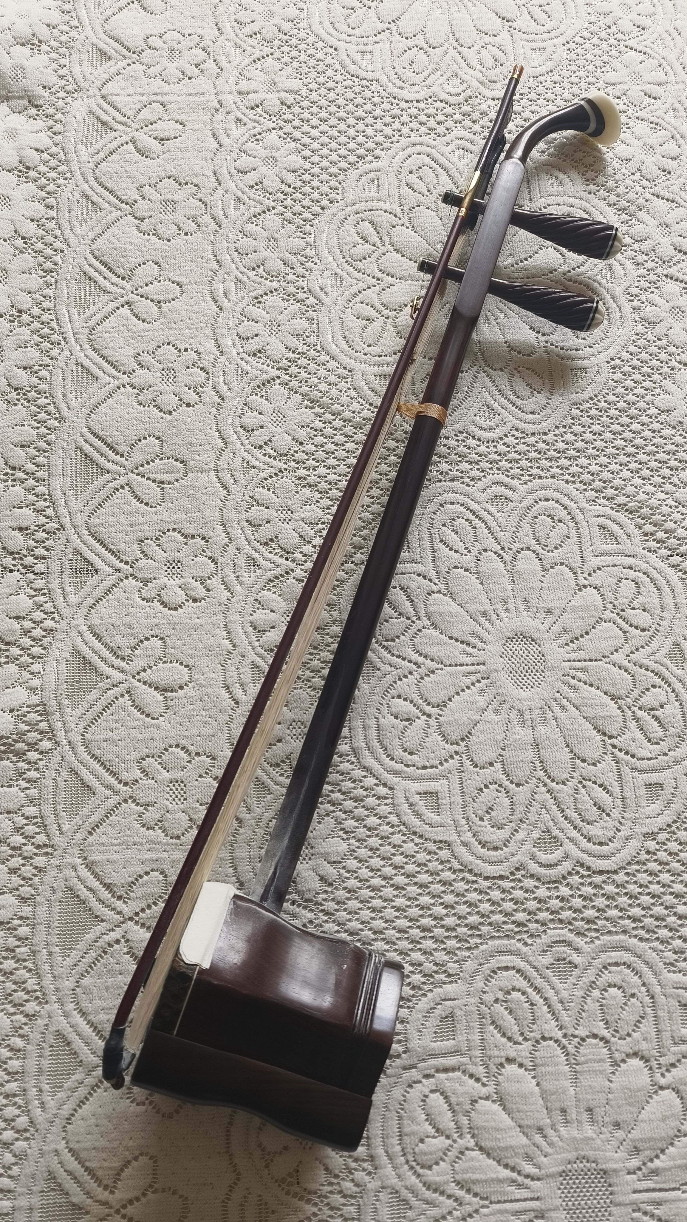 今天去试二胡课，老师说我的这把二胡挺好的，只是，还没有完全开音，要是开音了，更好听。这把二胡是我2024年1月份买的，到现在1年多了。之前的那把二胡我也很喜欢，只是，在一次搬家中不小心碰坏了，所以又买