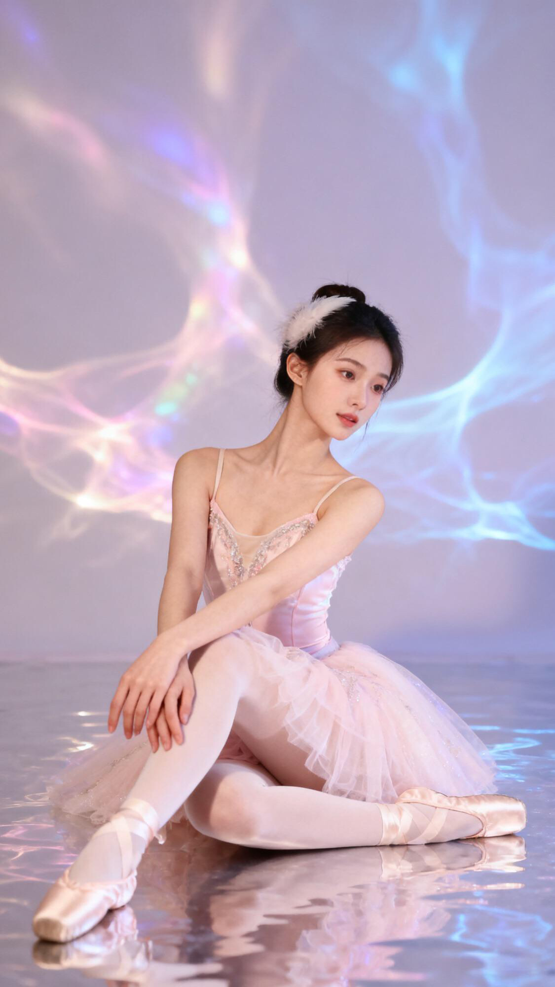 优雅芭蕾舞者，轻盈舞动在梦幻光影中。
