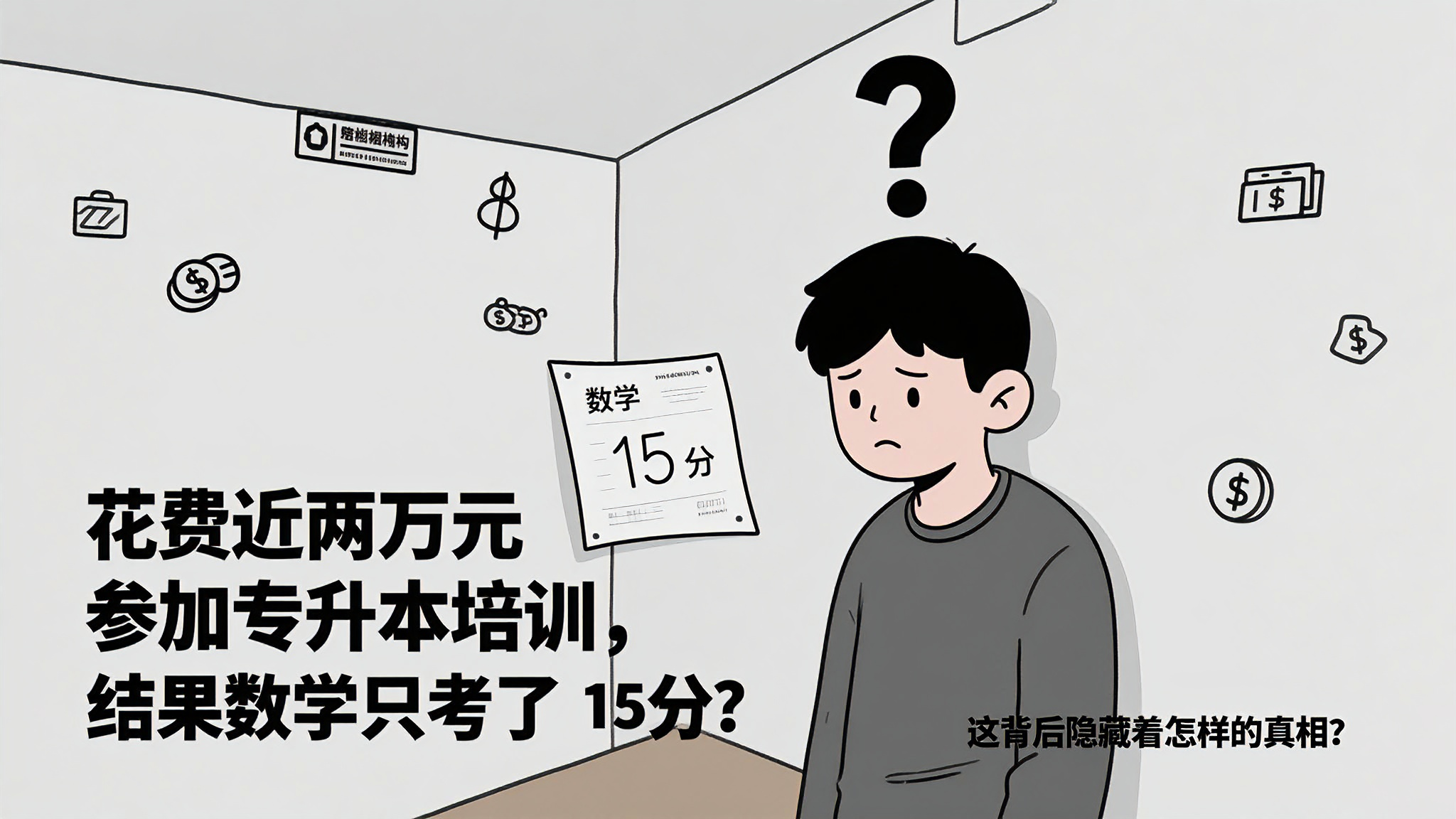 花费近两万元参加专升本培训，结果数学只考了15分？这背后隐藏着怎样的真相？

近日一则新闻引起了广大网友的广泛关注：许大姐的女儿小贾，花费了19800元参加了一个专升本培训班，但在考试中，数学成绩竟然