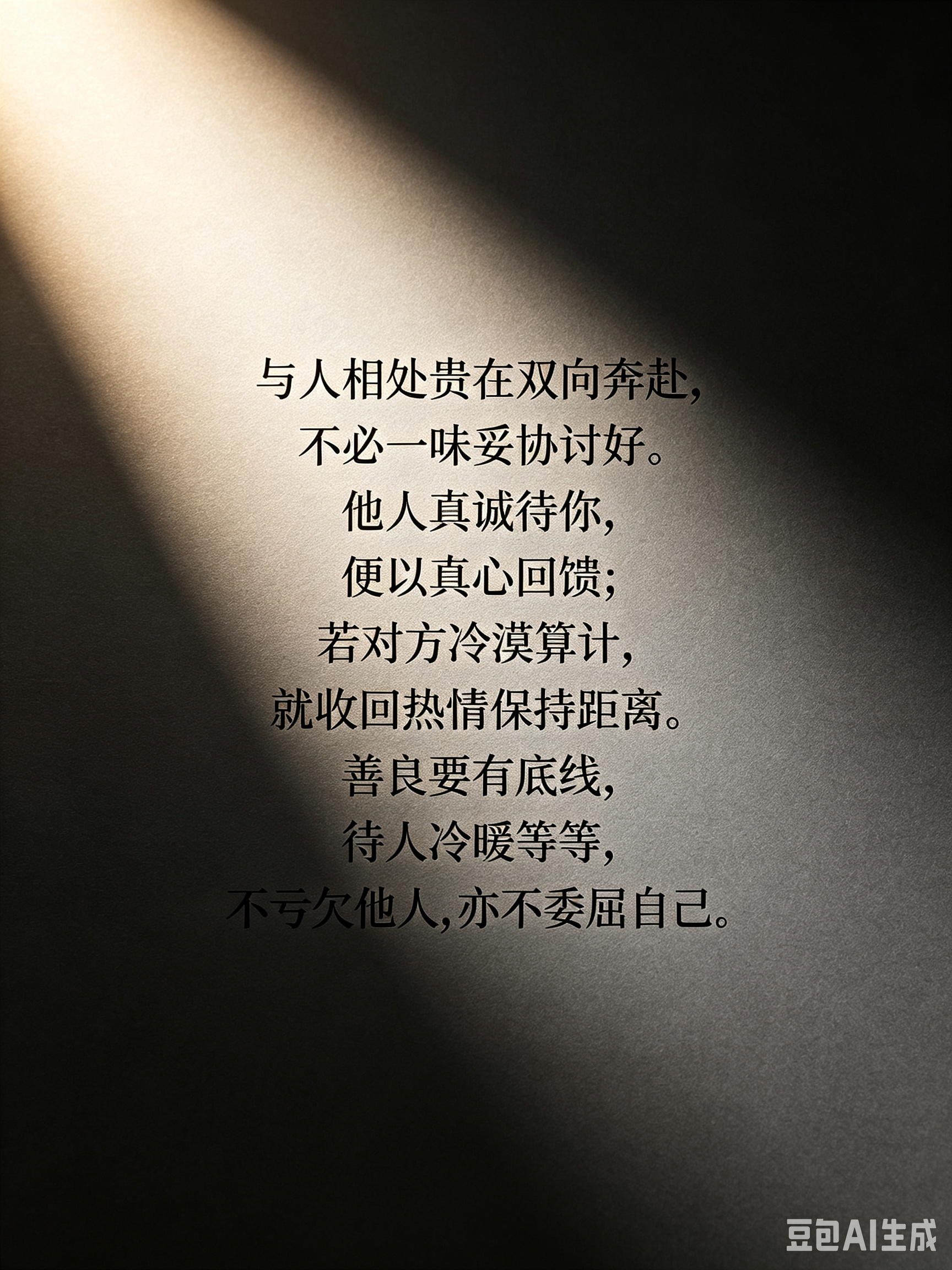 谁待你如何，你便如何待人
人这一生，往来皆缘分，相处皆人心。人情往来从不是单向的付出与妥协，最舒服的处世法则从来简单纯粹：谁怎么对待你，你就怎么还回去。这不是斤斤计较的狭隘，不是睚眦必报的刻薄，而是成