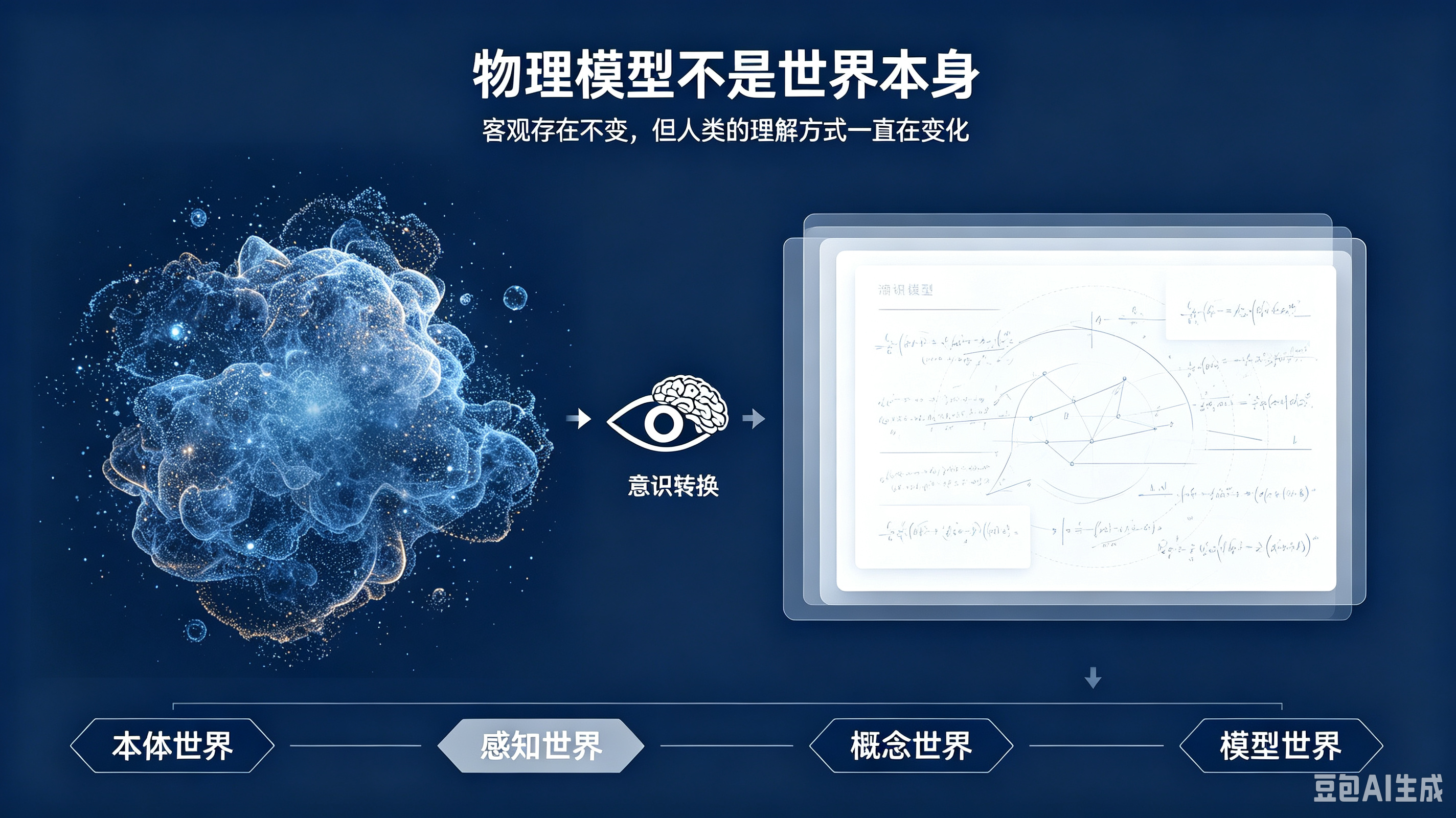物理概念是意识编织的认知
很多人默认物理世界是纯粹客观、独立于人的感知而存在的实体，所有物理概念都是世界本身自带的属性。但深入思考会发现：我们日常使用的物理概念，本身掺杂大量人类意识的加工，我们认知里