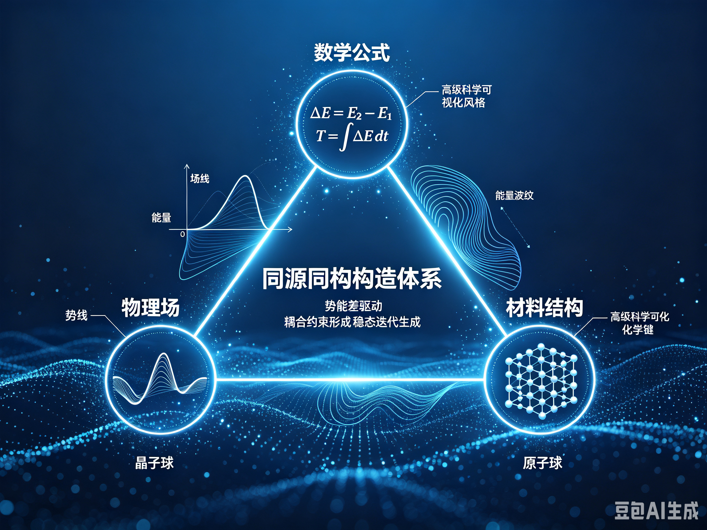 数学公式与物理材料体系的底层构造机制研究
数学公式、物理规律与自然材料体系，并非人类主观总结的表象工具，而是宇宙底层自洽结构的客观投影，三者共享同一套底层构造逻辑：离散单元、场势能、耦合约束、稳态迭代