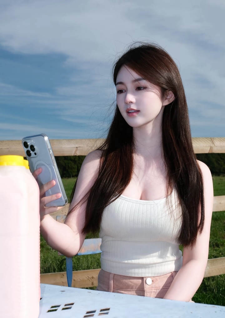超高的颜值，水嫩的皮肤