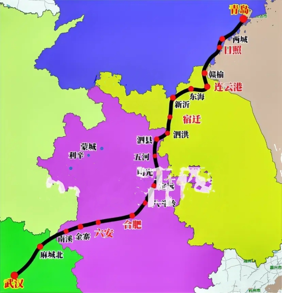 武青高铁怎么走？

武汉青岛高铁线路之一。借助合肥、六安、武汉（沿江高铁）联通武