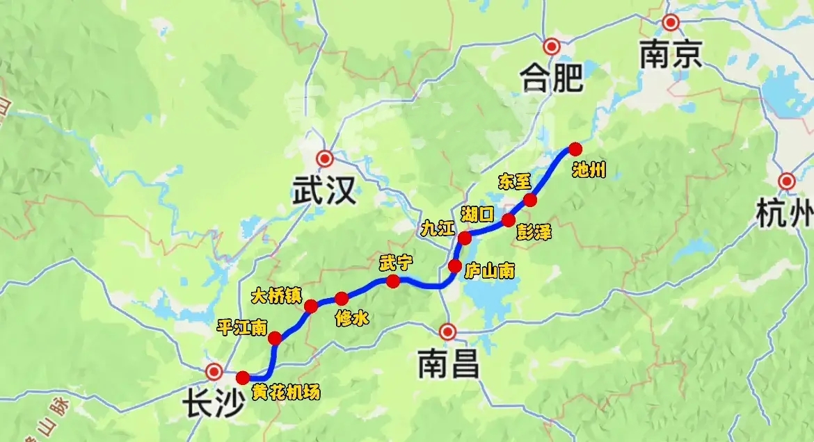 长九池高铁对于长沙和九江都很重要，因为可以连接沿江通道，去南京上海的主干道。<!