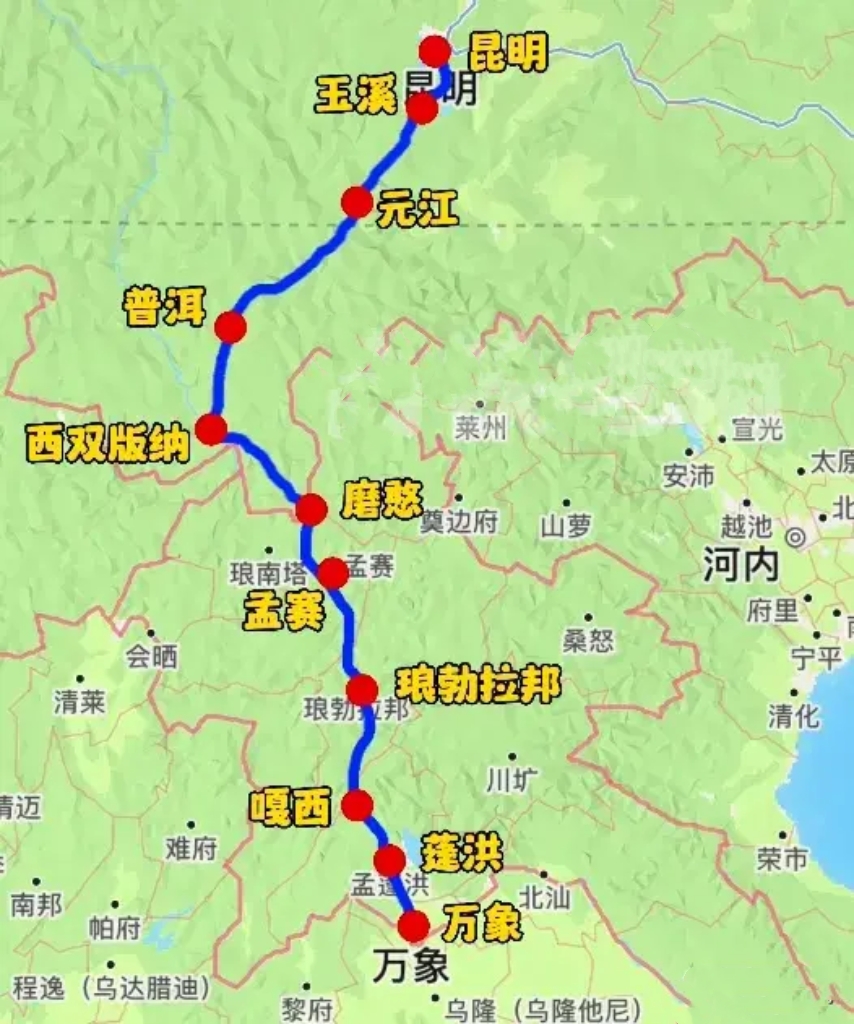 中老铁路正式开行国际班列，国内的小伙伴可以坐着动车去东南亚玩了！<!--{img