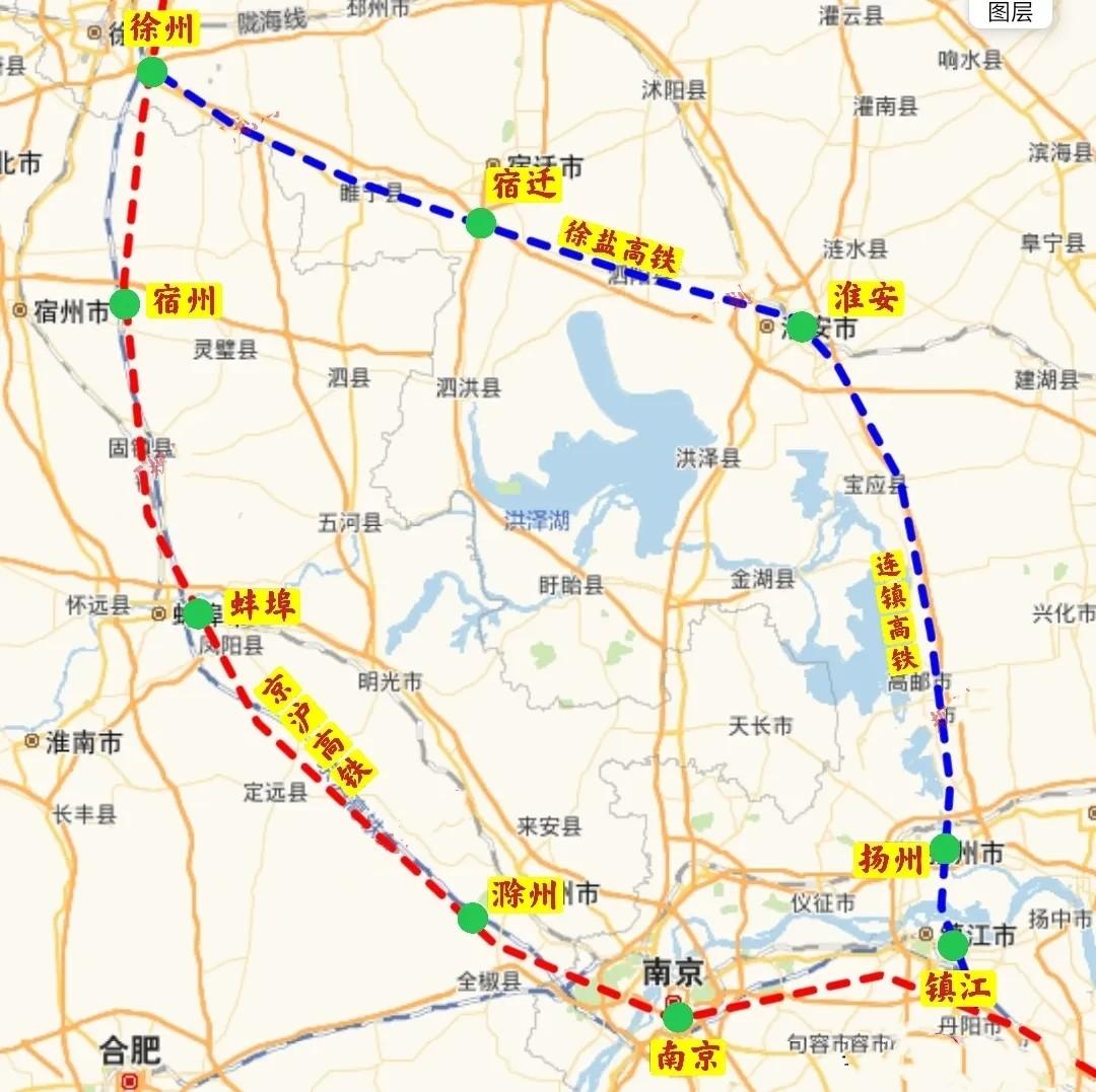 京沪高铁通道，徐州以南路段可选