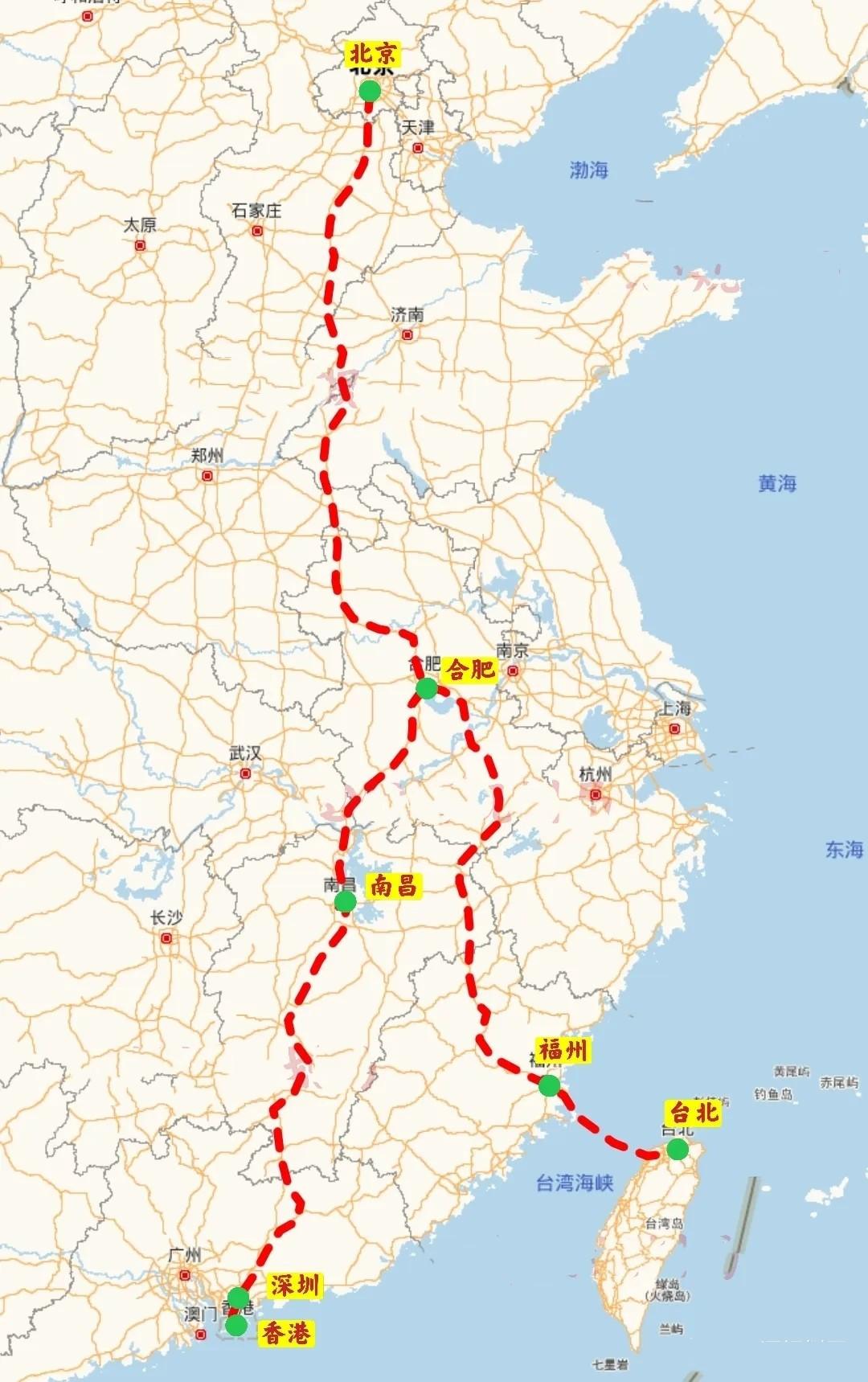 京港台高铁线路布局

京港台高