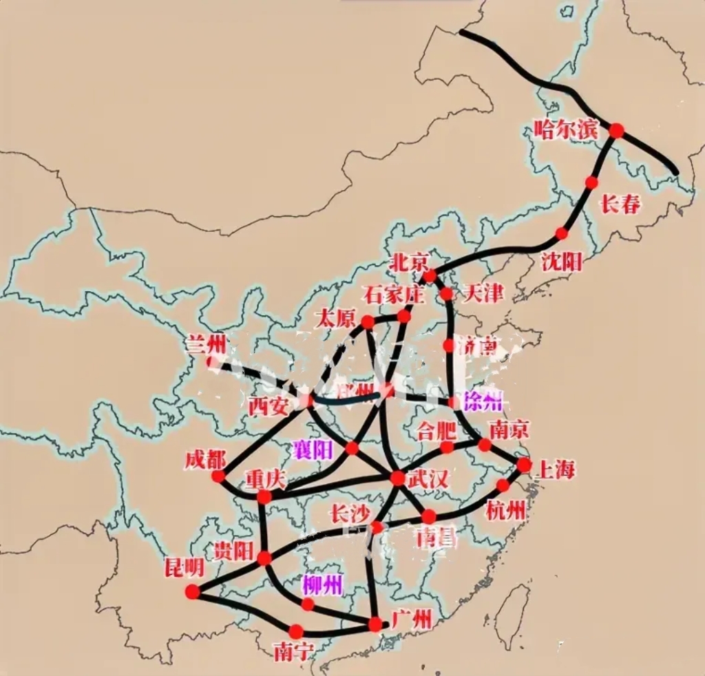 27个国家级铁路枢纽

十四五期间27个国家级铁路枢纽分图。十省通衢的河南仅有一
