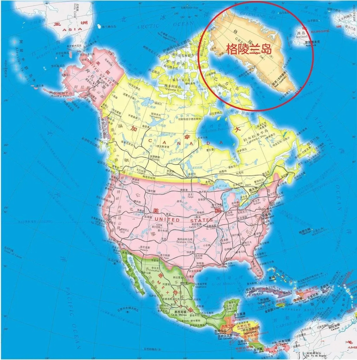 世界五大岛屿排名，最大的岛屿216.6万平方公里，比新疆加四川还大！最小的一个岛也比四川省还大。

第一大岛：格陵兰岛，面积216.6万平方公里。
第二大岛：新几内亚岛，面积78.5万平方公里。
第三