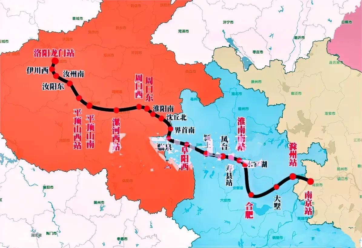 宁洛高铁，仅剩河南少部分未开工了！

宁洛高铁，作为连接华中与华东的重要高速铁路