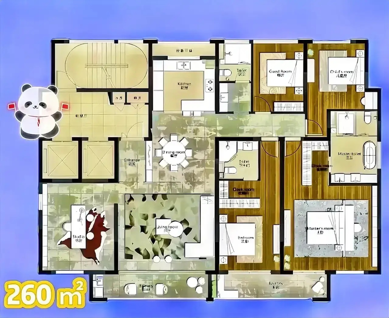 家是生活的容器，车是生活小助理，260㎡ 有趣的人生旅程，终点站，一半是山川湖海，一半是安家立业！
对家期待，不是保留古代老传统，活出新鲜儿劲。玄关是隔断，隔断是水吧，水吧是门厅，一物三用，把不可能变