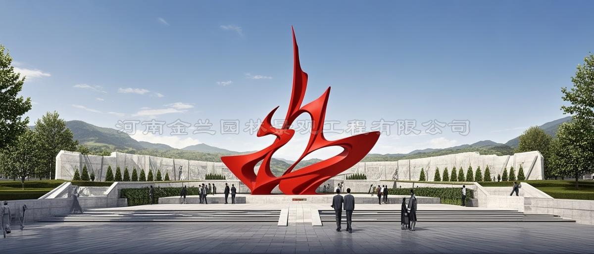 红色文化雕塑设计效果图