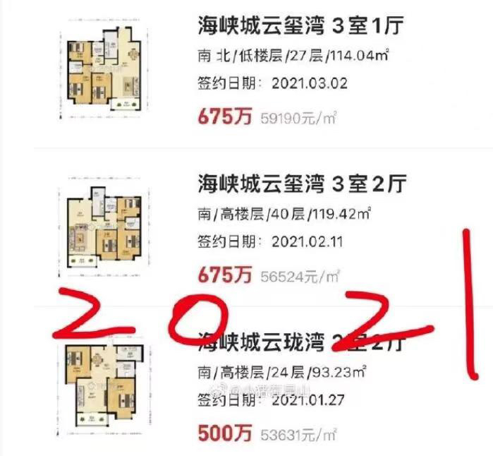 南京，看每平单价，2021至2024，三年约莫打对折。南京变难经，痛快！