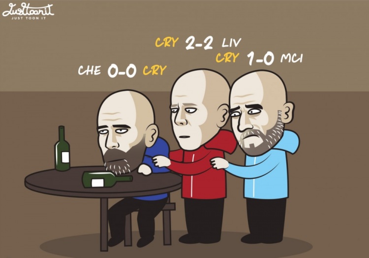 伦敦德比：世俱杯冠军0-0足总杯+社区盾冠军！

瓜&斯洛特：马，我懂你！水晶宫不好踢呀！

看台的阿扎尔低头深思：这就是你们说的世界最佳球队？

蓝军：我主打一个反驳型人格！

看完切尔西，我们万众